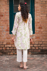 PISTACHIO PINK PRINTED LAWN SHIRT