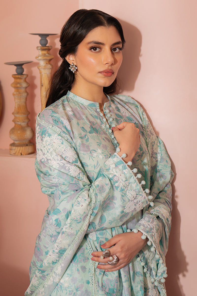 MINT HAZE-3 PIECE PRINTED SUIT