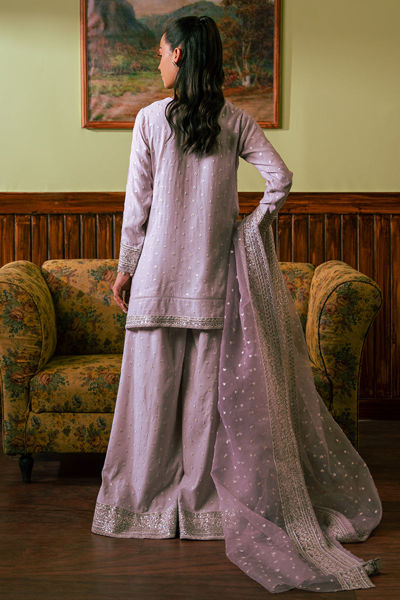 WISTERIA PLUM-3 PIECE EMBROIDERED SILK SUIT