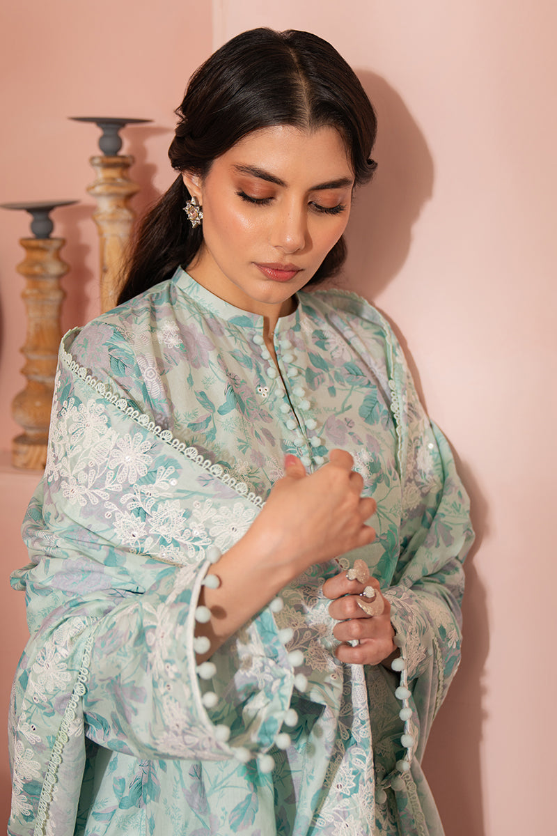 MINT HAZE-3 PC (SHIRT, TROUSER & DUPATTA)
