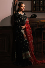 SCARLET CINNABAR-3PC SILK EMBROIDERED SUIT