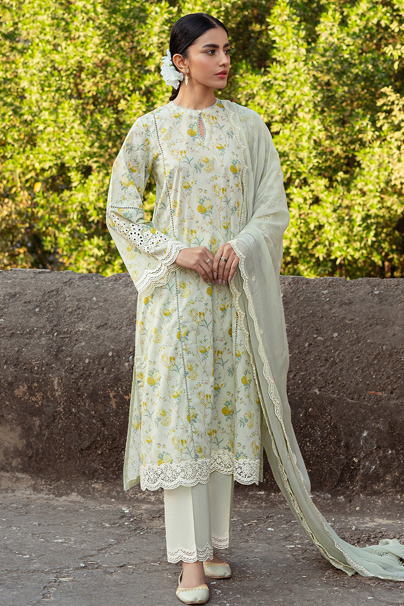 LIME PRIMROSE-3 PIECE LAWN PRINTED SUIT