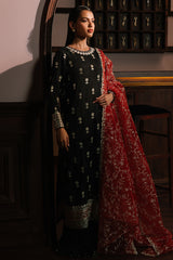 SCARLET CINNABAR-3PC SILK EMBROIDERED SUIT