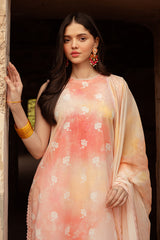 PEACH BLUSH-3 PIECE LAWN PRINTED SUIT