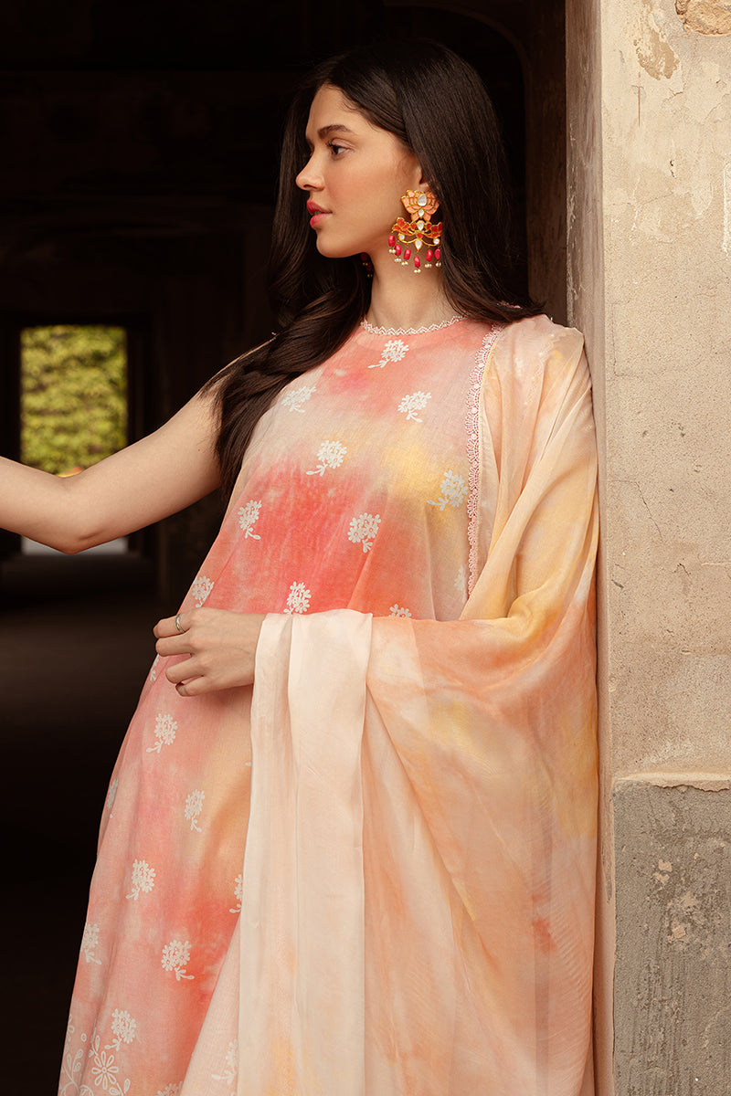 PEACH BLUSH-3 PIECE LAWN PRINTED SUIT