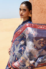SAPPHIRE BLUE-3 PIECE EMBROIDERED LAWN SUIT