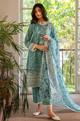 MINTY MEADOW-3 PIECE EMBROIDERED LAWN SUIT