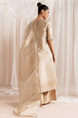 GILDED GLOW-4 PIECE EMBROIDERED SILK SUIT