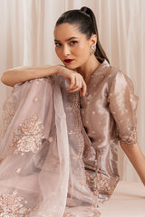 ROSETTE DREAM-4 PIECE EMBROIDERED SILK SUIT