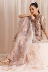 ROSETTE DREAM-4 PIECE EMBROIDERED SILK SUIT