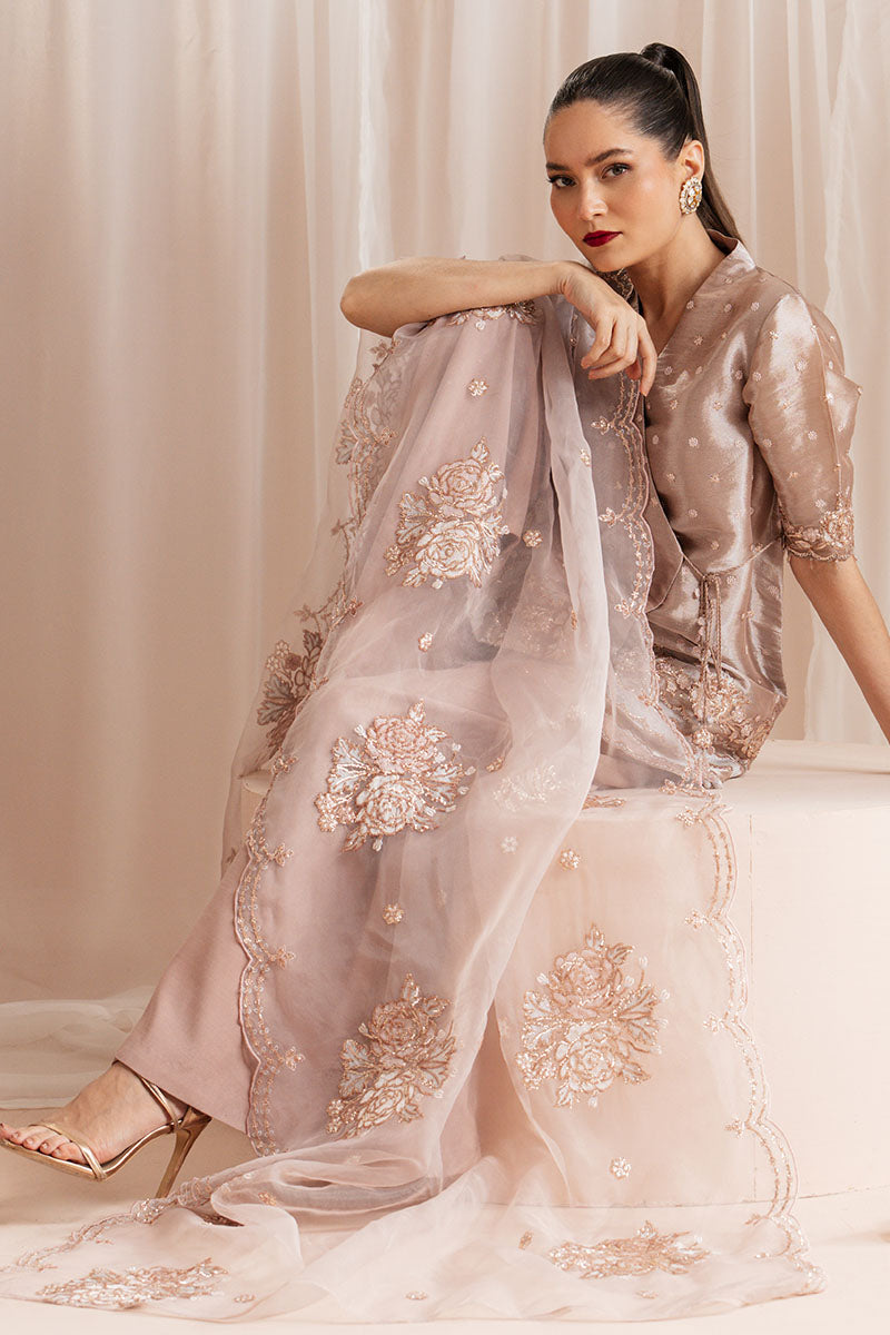 ROSETTE DREAM-4 PIECE EMBROIDERED SILK SUIT