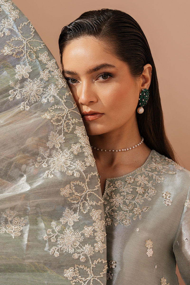 MINT AURA-4 PIECE EMBROIDERED SILK SUIT