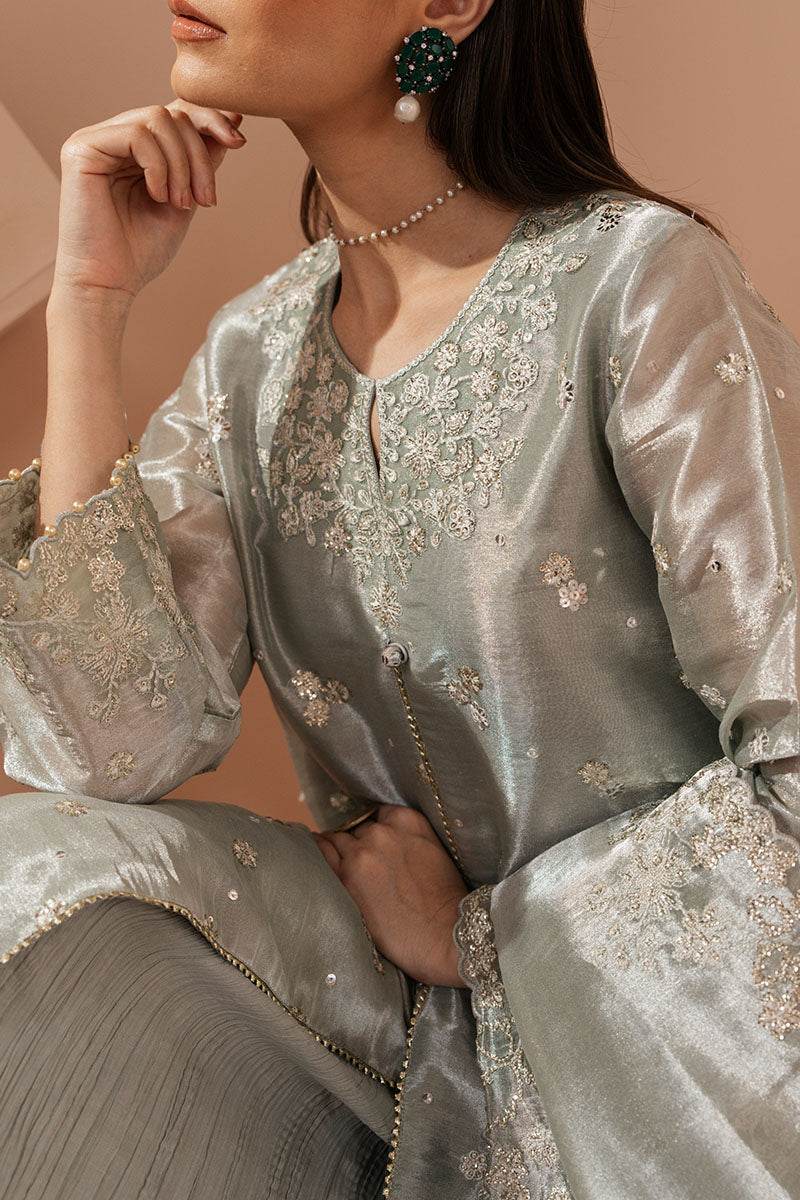 MINT AURA-4 PIECE EMBROIDERED SILK SUIT