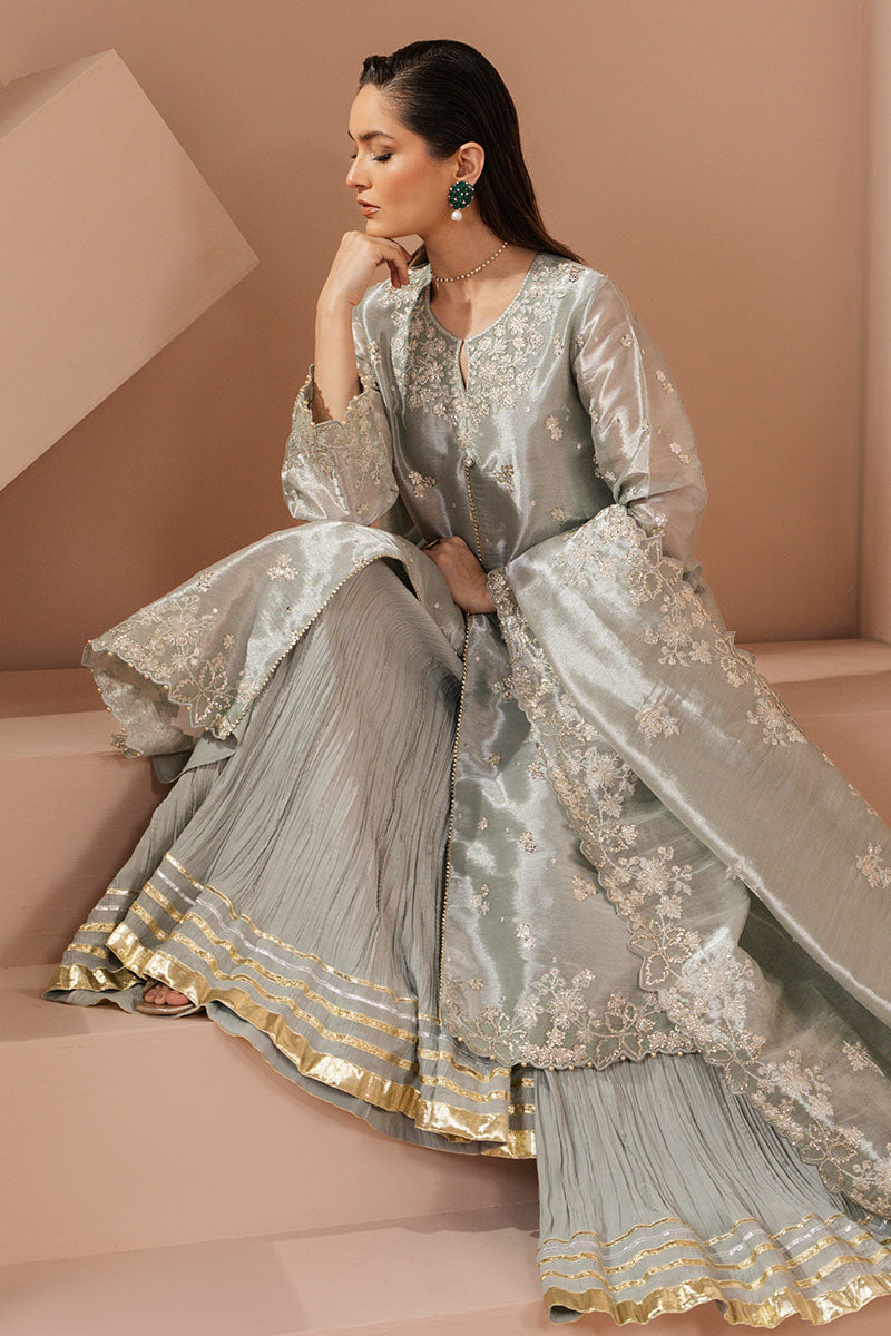 MINT AURA-4 PIECE EMBROIDERED SILK SUIT