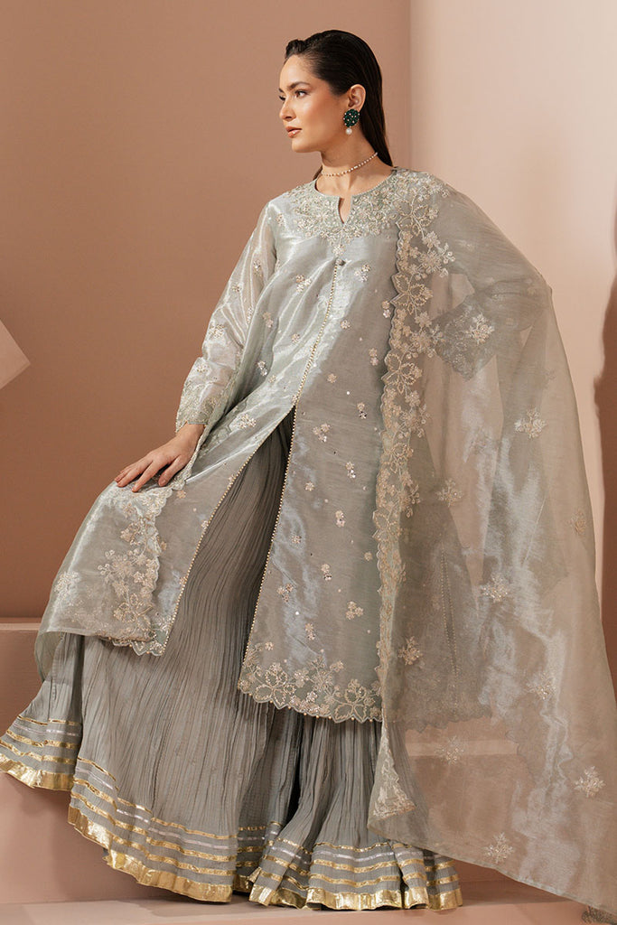 MINT AURA-4 PIECE EMBROIDERED SILK SUIT