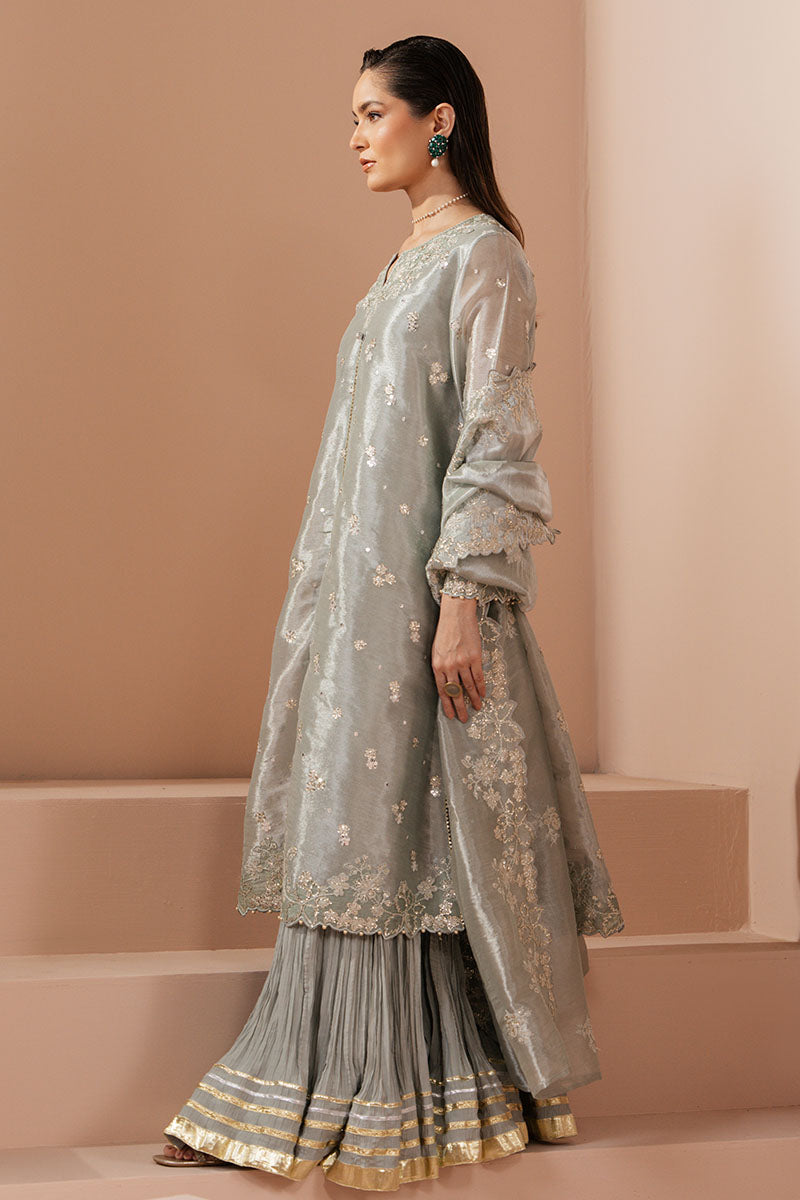 MINT AURA-4 PIECE EMBROIDERED SILK SUIT