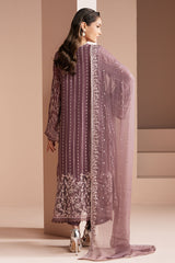 VIOLET HAZE-4 PIECE EMBROIDERED CHIFFON SUIT