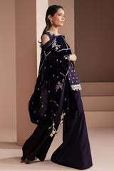 PURPLE MAJESTY-3 PIECE EMBROIDERED SILK SUIT