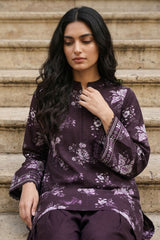 MIDNIGHT BLOSSOM-2PC KHADDAR PRINTED SUIT