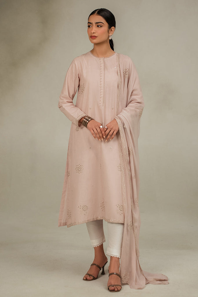 ECRU FAWN-2 PC (SHIRT & DUPATTA)