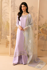 LILAC LUSTER-4 PIECE EMBROIDERED CHIFFON SUIT