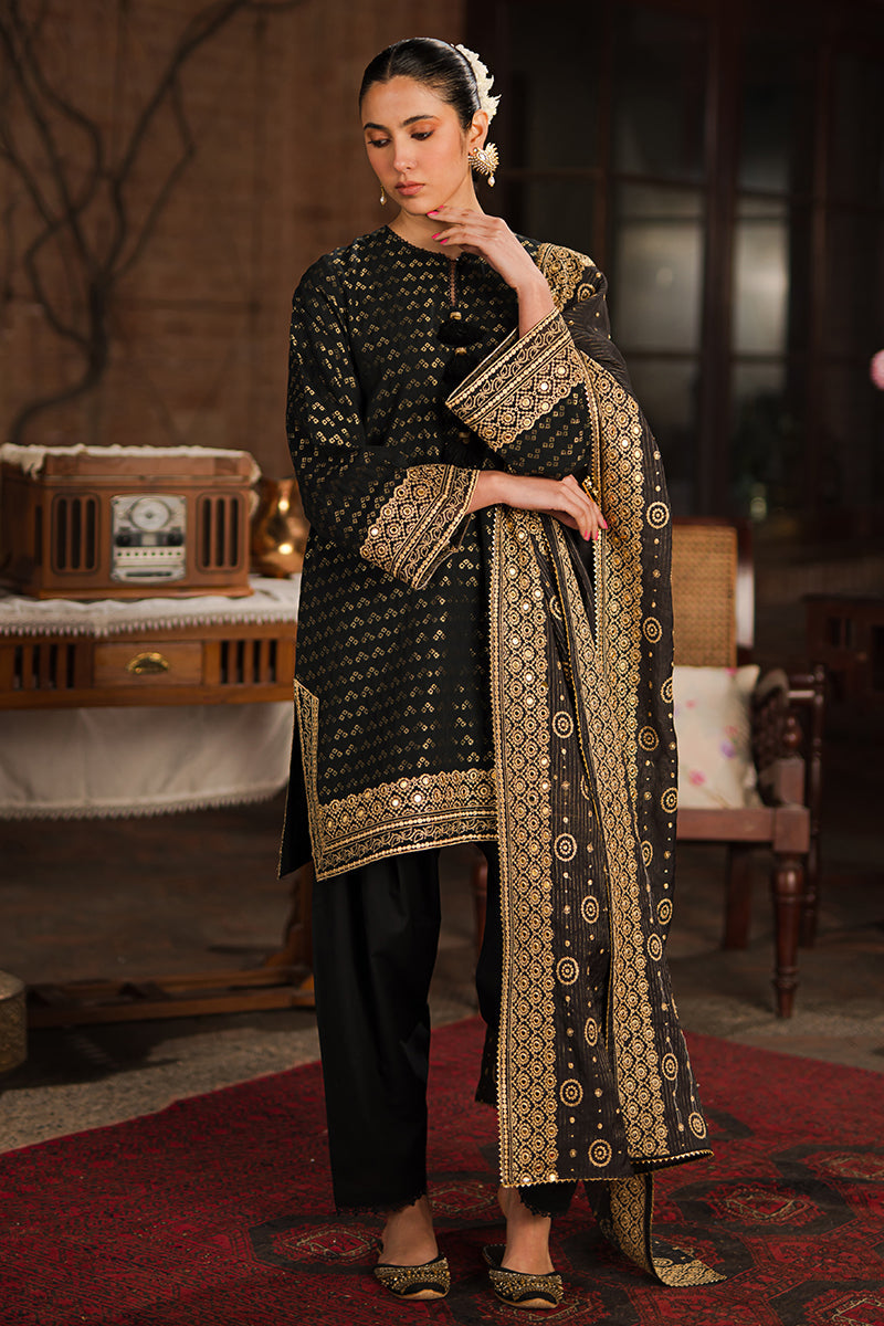 AURIC GILD-3 PIECE EMBROIDERED JACQUARD SUIT