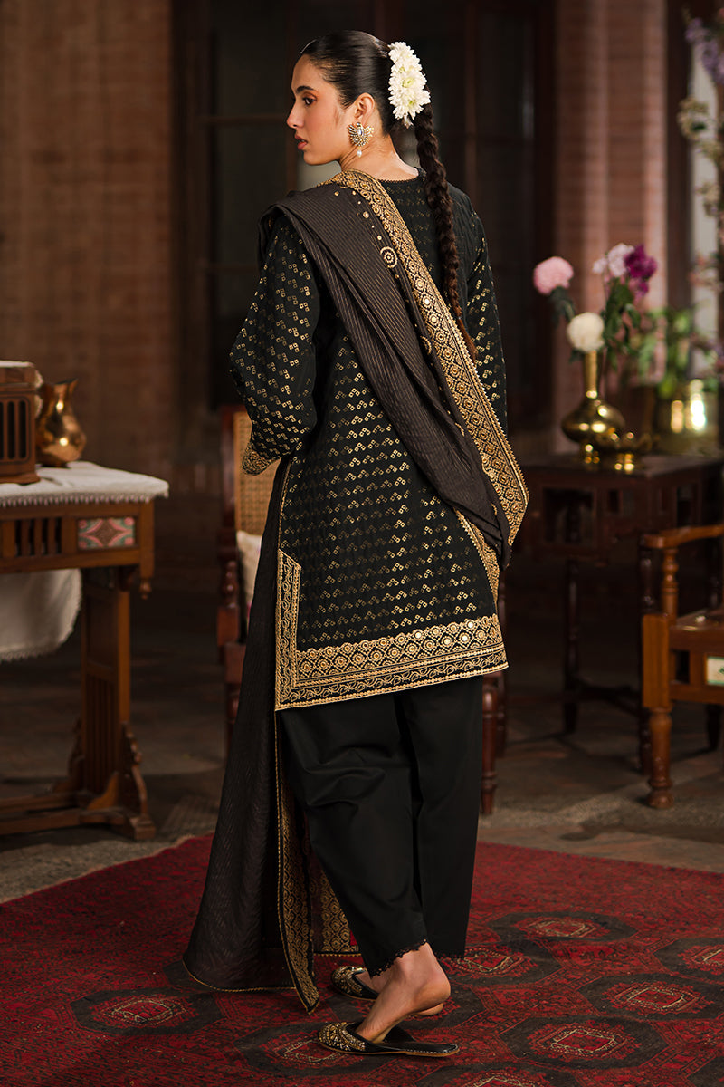 AURIC GILD-3 PIECE EMBROIDERED JACQUARD SUIT