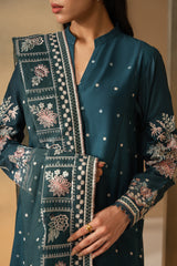 MIDNIGHT BLOOM-3 PIECE EMBROIDERED LAWN SUIT