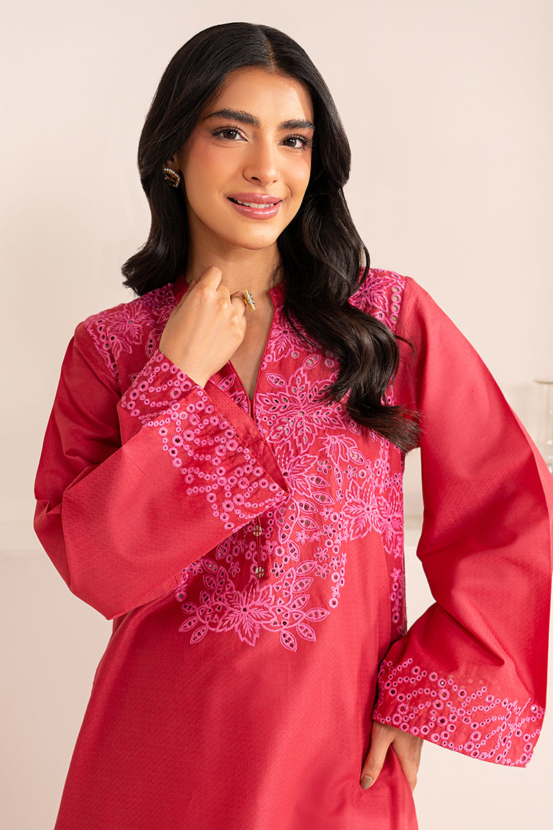 VIVID FUCHSIA-2 PIECE EMBROIDERED LAWN SUIT