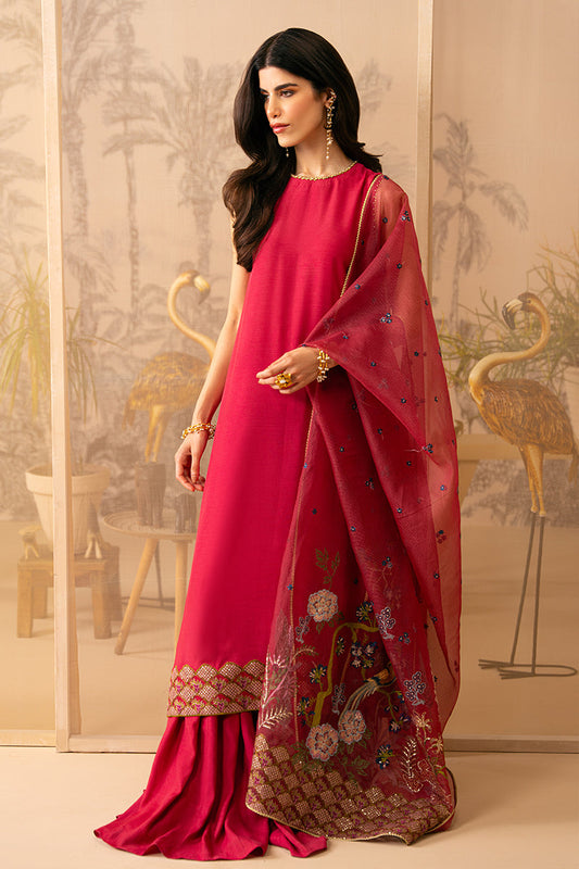 ROSY TWILIGHT-3 PIECE EMBROIDERED SILK SUIT