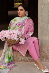 CORAL FLORET-3 PIECE LAWN PRINTED SUIT