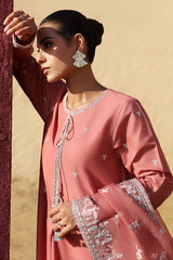 MULBERRY BLUSH-3 PIECE EMBROIDERED LAWN