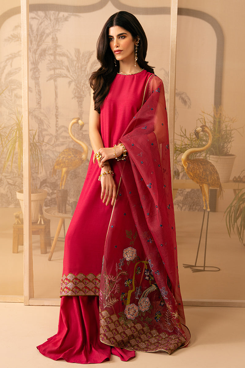 ROSY TWILIGHT-3 PIECE EMBROIDERED SILK SUIT