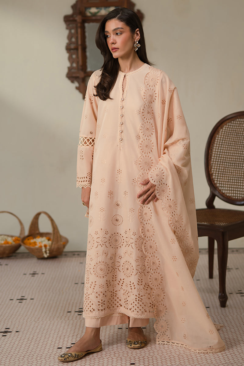 PEARLED IVORY-3 PC CHIKANKARI SUIT