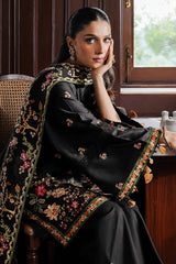 RAVEN BLOSSOM-3PC SATIN EMBROIDERED SUIT