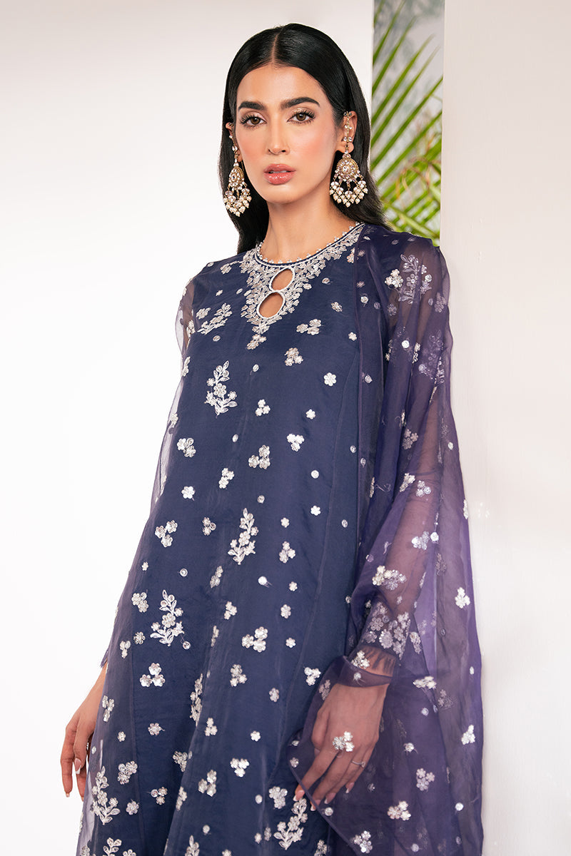 ASTRAL AURA-4 PC EMBROIDERED ORGANZA SUIT