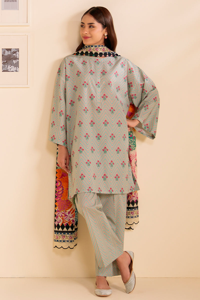 FLORAL VERVE-3 PIECE PRINTED LAWN SUIT