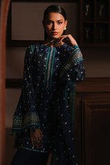 AZURE ELEGANCE-3PC SILK EMBROIDERED SUIT