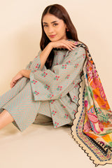 FLORAL VERVE-3 PIECE PRINTED LAWN SUIT