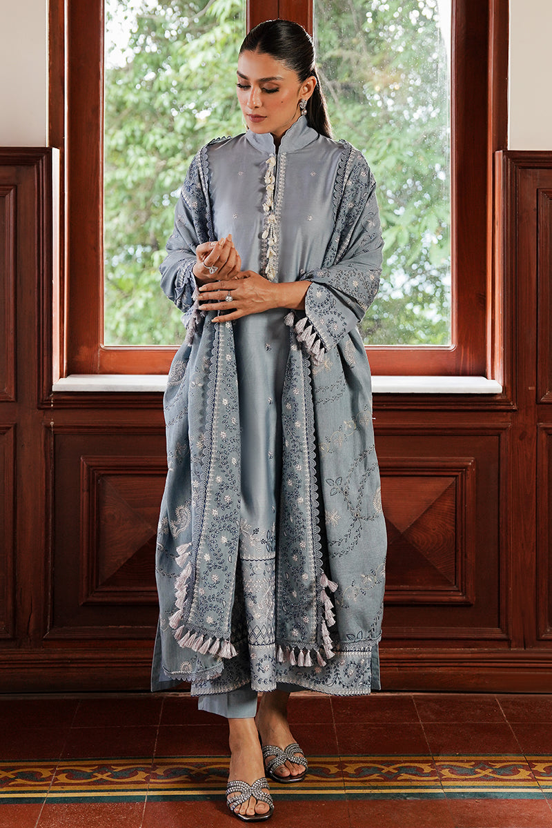 SERENITY BLUE-3PC (SHIRT , TROUSER & DUPATTA)