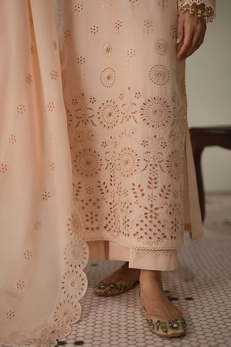 PEARLED IVORY-3 PC CHIKANKARI SUIT