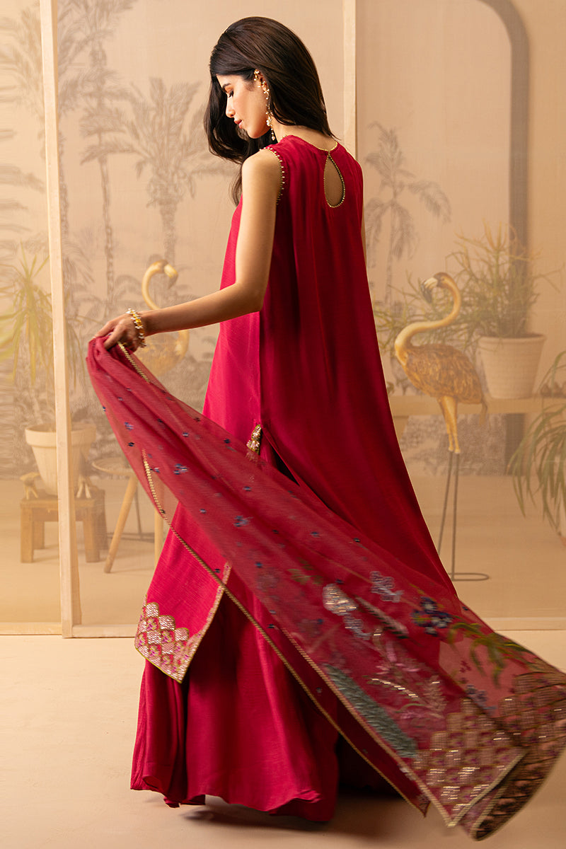 ROSY TWILIGHT-3 PIECE EMBROIDERED SILK SUIT