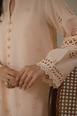 PEARLED IVORY-3 PC CHIKANKARI SUIT