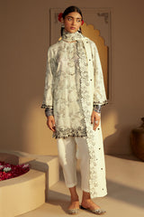 DOVE GRAY-3 PC LINEN EMBROIDERED SUIT