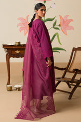 PLUM PARFAIT-3 PIECE CHIKANKARI SUIT