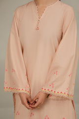 ROSE SMOKE LAWN EMBROIDERED SHIRT