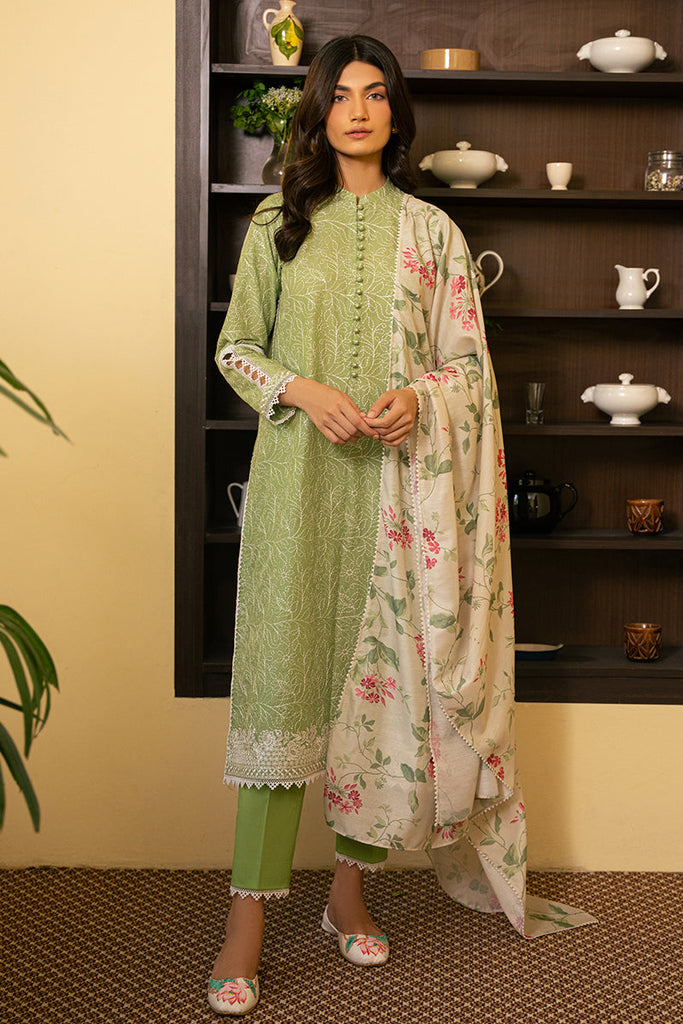 VERDANT GREEN-3 PIECE EMBROIDERED LAWN SUIT