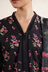 MIDNIGHT BLOOM-3 PC (SHIRT, TROUSER & DUPATTA)