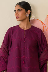 PLUM PARFAIT-3 PIECE CHIKANKARI SUIT