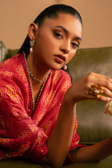 PINKSPIRE GLOW EMBROIDERED SILK  SHIRT